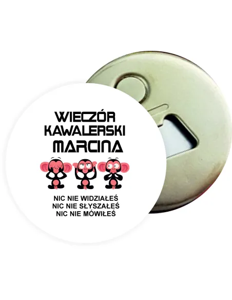 Otwieracz z magnesem prezent NA KAWALERSKI WZORY Z IMIENIEM personalizowany