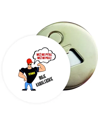 Otwieracz z magnesem prezent NA KAWALERSKI WZORY Z IMIENIEM personalizowany