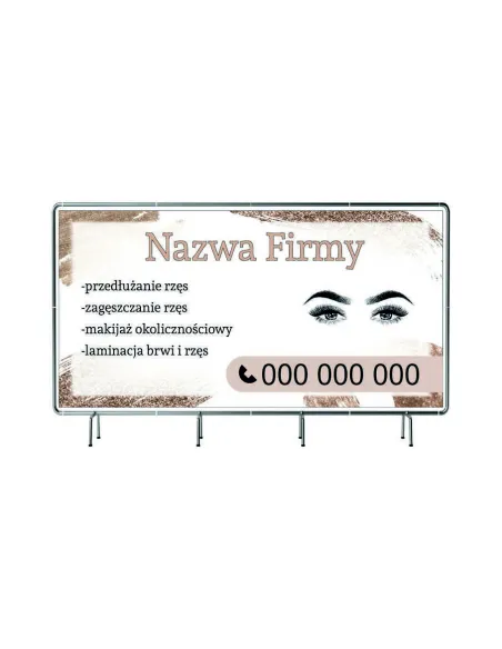 BANER REKLAMOWY 100x50cm  projekt gratis plandeka STYLIZACJA RZĘS BRWI