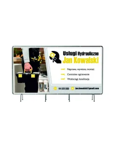BANER REKLAMOWY 100x200cm  projekt gratis plandeka USŁUGI HYDRAULICZNE