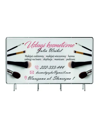 BANER REKLAMOWY 130x80cm projekt gratis plandeka USŁUGI KOSMETYCZNE