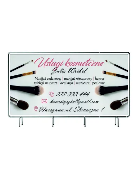 BANER REKLAMOWY 130x80cm projekt gratis plandeka USŁUGI KOSMETYCZNE