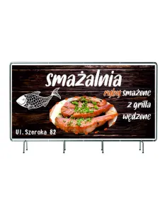 BANER REKLAMOWY 130x80cm duży wybór wzorów SMAŻALNIA RYBY z grilla wędzone pieczone