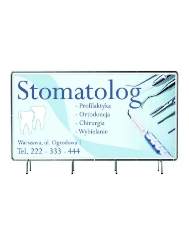 BANER REKLAMOWY 100x50cm  projekt gratis plandeka STOMATOLOGIA ORTODONCJA