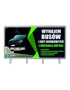 BANER REKLAMOWY 100x200cm duży wybór projekt gratis RÓŻNE WZORY WYNAJEM BUSÓW AUT