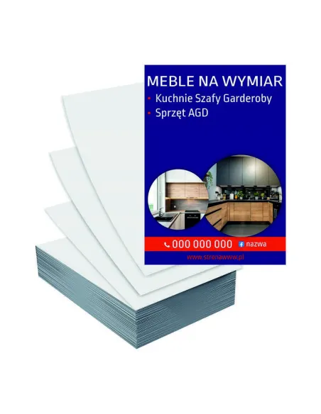 Ulotki A6 100szt reklamowe firmowe MEBLE NA WYMIAR gotowe wzory