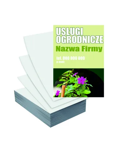 Ulotki A6 100szt reklamowe firmowe gotowe wzory USŁUGI OGRODNICZE