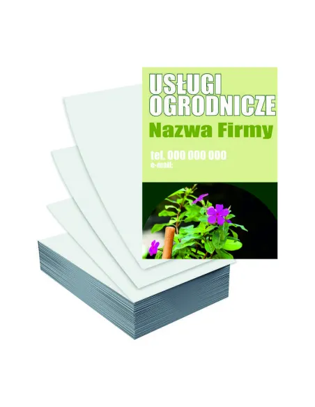 Ulotki A6 100szt reklamowe firmowe gotowe wzory USŁUGI OGRODNICZE