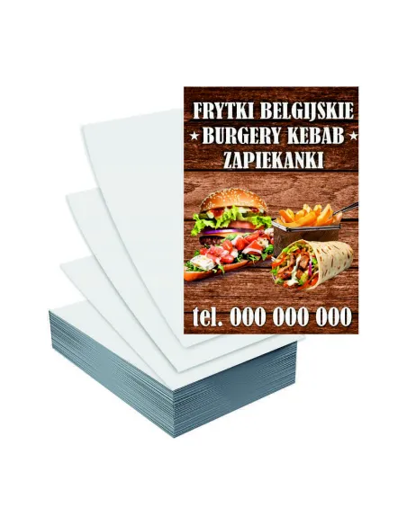 Ulotki A6 5000szt reklamowe firmowe duży wybór wzorów KEBAB FRYTKI
