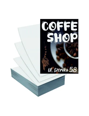 Ulotki A5 5000szt reklamowe firmowe różne wzory COFFEE SHOP TWOJA NAZWA