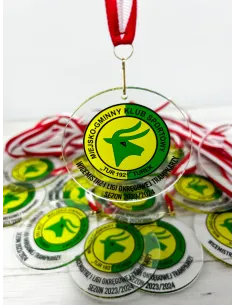 MEDAL Z PLEXI 8 cm z TWOIM WZOREM nadrukiem UV personalizowany