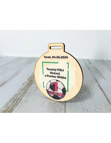 MEDAL drewniany 8 cm z TWOIM WZOREM nadrukiem UV personalizowany