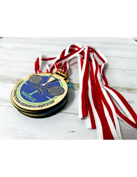 MEDAL drewniany 8 cm z TWOIM WZOREM nadrukiem UV personalizowany
