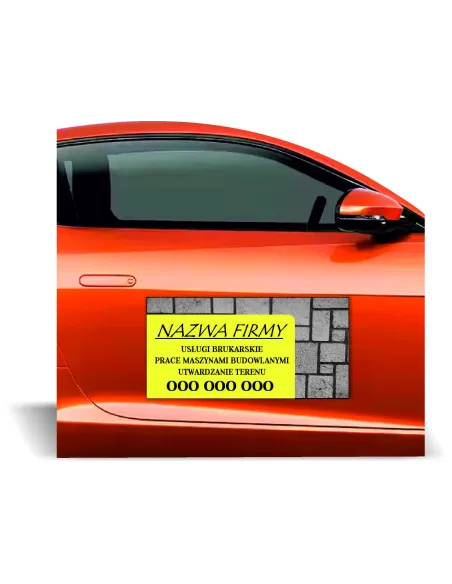 Magnes na samochód reklama magnetyczna 60x30 cm USŁUGI BRUKARSKIE