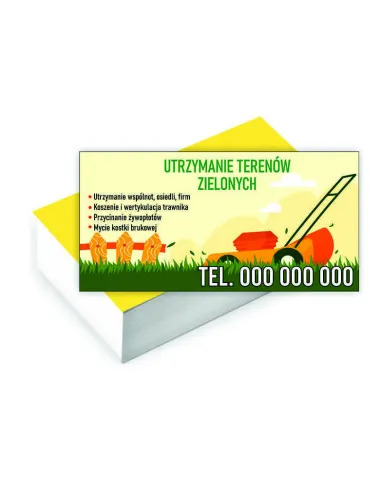 Wizytówki firmowe Foliowane 1000 szt UTRZYMANIE TERENÓW ZIELONYCH