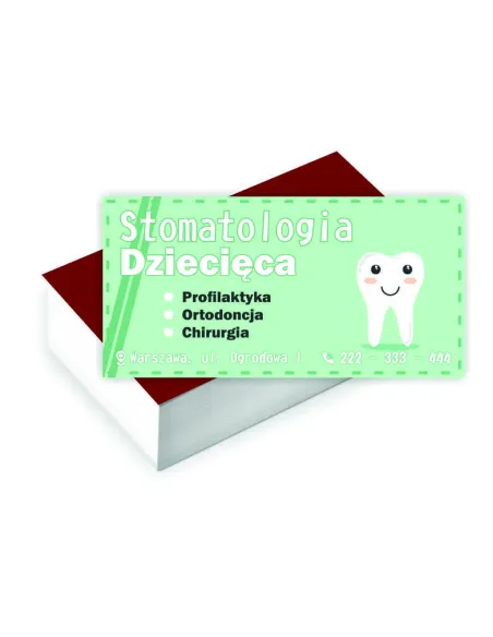 Wizytówki firmowe 200 szt różne wzory STOMATOLOG DZIECIĘCY
