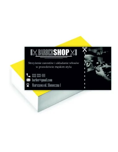 Wizytówki firmowe 100szt BARBER SHOP gotowe projekty gratis