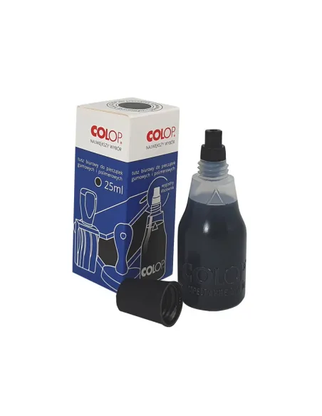 TUSZ DO PIECZĄTEK gumowych i polimerowych wodny czarny COLOP 25 ml