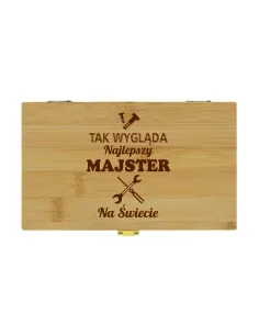 SKRZYNKA Z NARZĘDZIAMI prezent na urodziny twój tekst GRAWER z imieniem