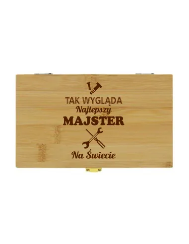 SKRZYNKA Z NARZĘDZIAMI prezent na urodziny twój tekst GRAWER z imieniem