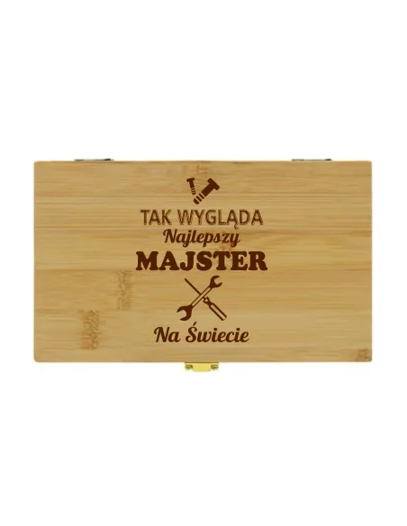 SKRZYNKA Z NARZĘDZIAMI prezent na urodziny twój tekst GRAWER z imieniem