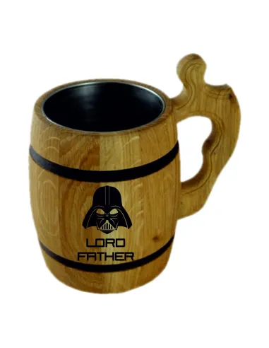 duży dębowy KUFEL do piwa z GRAWEREM twoim napisem PREZENT dla taty