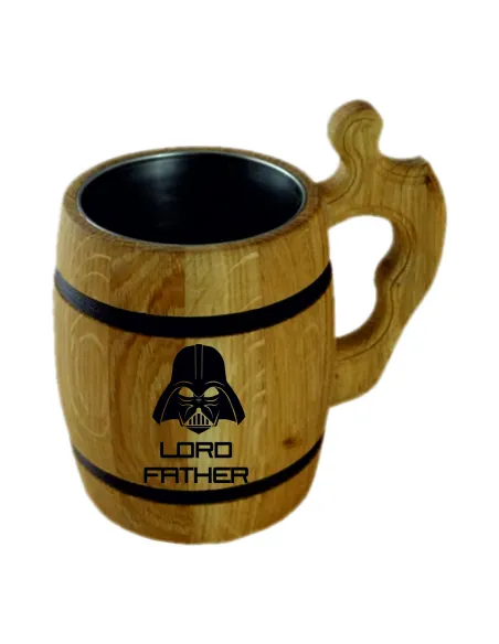 duży dębowy KUFEL do piwa z GRAWEREM twoim napisem PREZENT dla taty