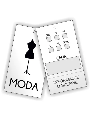 ETYKIETY METKI NA ODZIEŻ ubrania TWOJE LOGO NADRUK różne wzory 100 szt