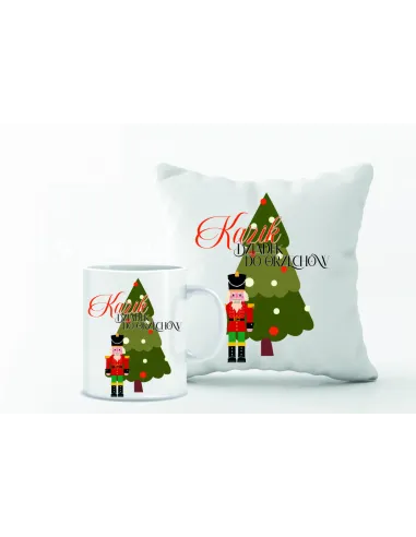 Zestaw PODUSZKA i KUBEK NADRUK personalizowany prezent na boże narodzenie różne wzory