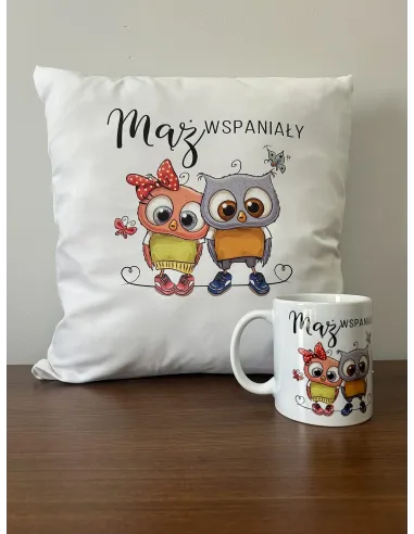 Zestaw PODUSZKA i KUBEK NADRUK personalizowany prezent na MIKOŁAJKI ŚWIĘTA różne wzory