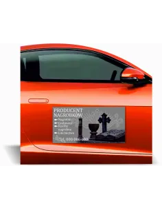 Magnes na samochód reklama magnetyczna 60x30 cm PRODUCENT NAGROBKÓW różne wzory