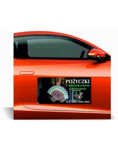 Magnes na samochód reklama magnetyczna 60x30 cm pożyczki RÓŻNE WZORY