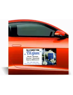 Magnes na samochód reklama magnetyczna 60x30 cm SALA BANKIETOWA restauracja