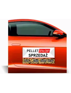 Magnes na samochód reklama magnetyczna 60x30 cm PELLET OPAŁOWY SPRZEDAŻ