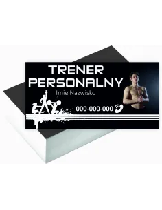 Wizytówki firmowe 200 szt duży wybór wzorów projekt gratis TRENER PERSONALNY