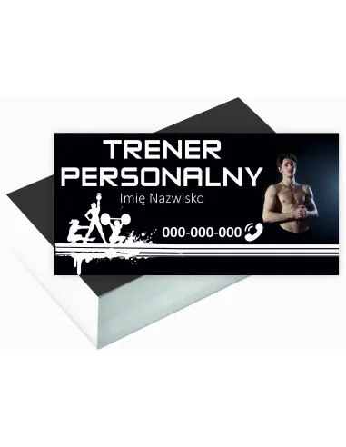 Wizytówki firmowe 200 szt duży wybór wzorów projekt gratis TRENER PERSONALNY