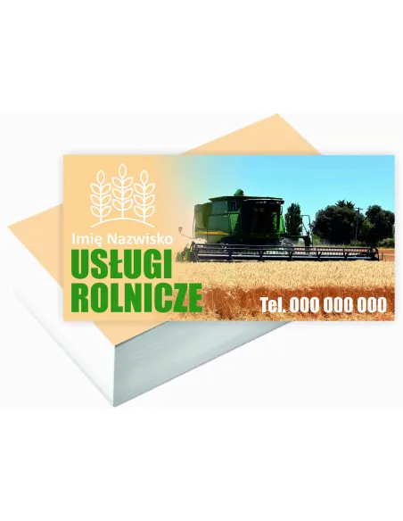 Wizytówki firmowe 1000 szt duży wybór wzorów projekt gratis USŁUGI ROLNICZE