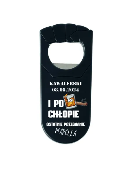 OTWIERACZ Z NADRUKIEM UV PREZENT NA WIECZÓR KAWALERSKI z twoim napisem