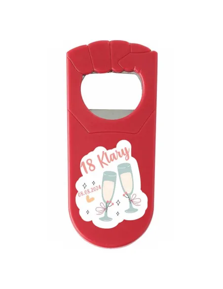 OTWIERACZ Z NADRUKIEM UV PREZENT podziękowania prezent dla gości na URODZINY OSIEMNASTKĘ