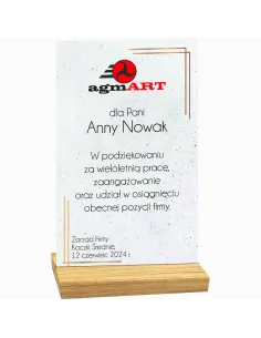 STATUETKA z twoim nadrukiem PODZIĘKOWANIA GRATULACJE TWÓJ NAPIS plexi 25 cm
