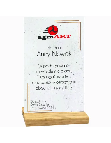 STATUETKA z twoim nadrukiem PODZIĘKOWANIA GRATULACJE TWÓJ NAPIS plexi 25 cm