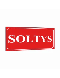 Tabliczka Tablica na dom SOŁTYS dibond z nadrukiem 20x10 cm