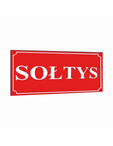 Tabliczka Tablica na dom SOŁTYS dibond z nadrukiem 20x10 cm