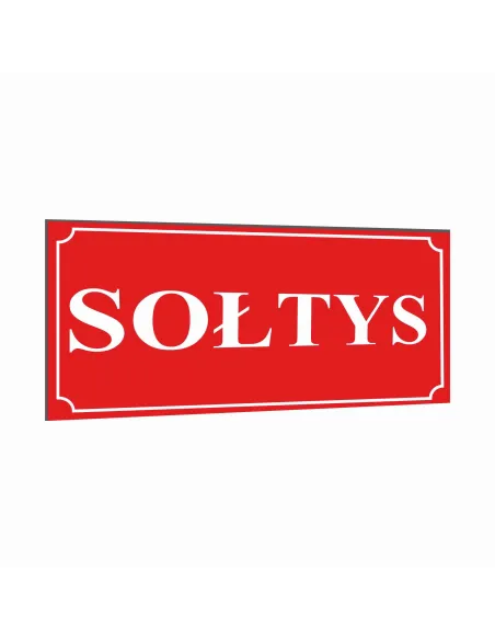 Tabliczka Tablica na dom SOŁTYS dibond z nadrukiem 20x10 cm