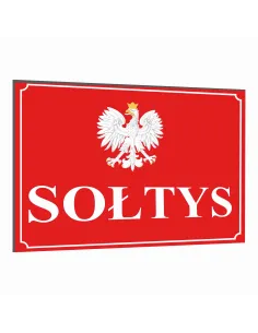 Tabliczka Tablica na dom SOŁTYS dibond z nadrukiem 30x20 cm