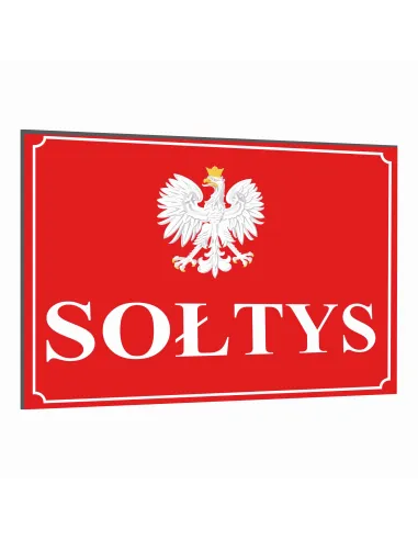 Tabliczka Tablica na dom SOŁTYS dibond z nadrukiem 30x20 cm