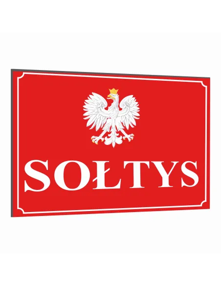 Tabliczka Tablica na dom SOŁTYS dibond z nadrukiem 40x30 cm