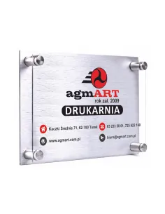 Tabliczka 30x20 dibond pleksa Z TWOIM LOGO nadruk uv + DYSTANSE montażowe
