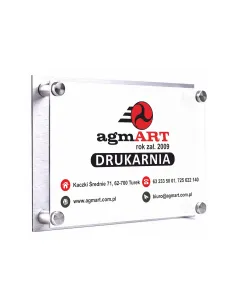 Tabliczka 40x30 dibond pleksa Z TWOIM LOGO nadruk uv + DYSTANSE montażowe