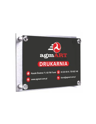 Tabliczka 20x15 dibond pleksa Z TWOIM LOGO nadruk uv + DYSTANSE montażowe